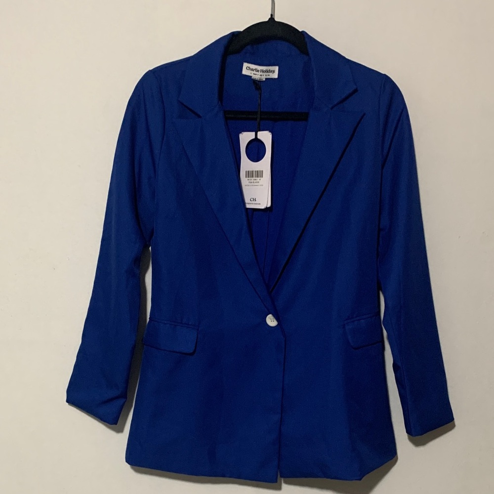 Charlie Holiday Royal Blue Blazer NWT